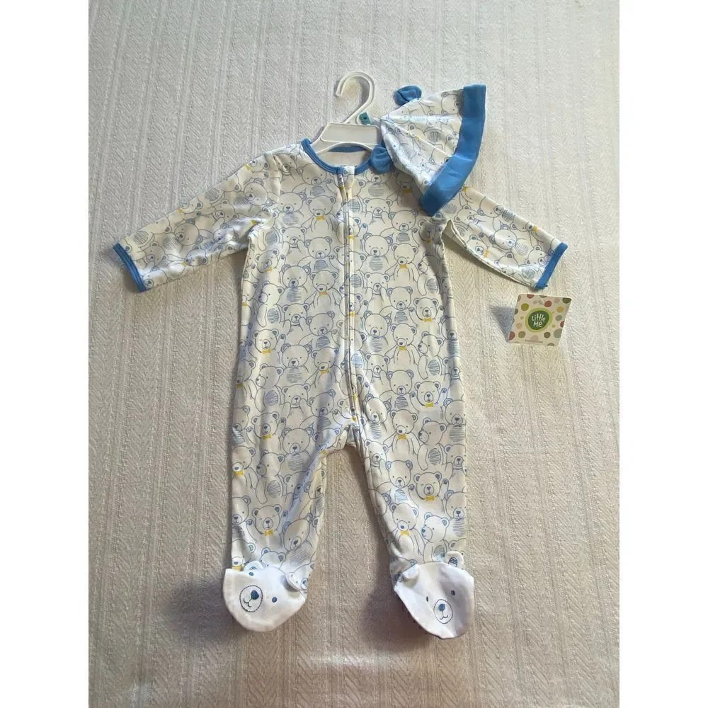 LITTLE ME BOYS 6M Onsie with matching hat